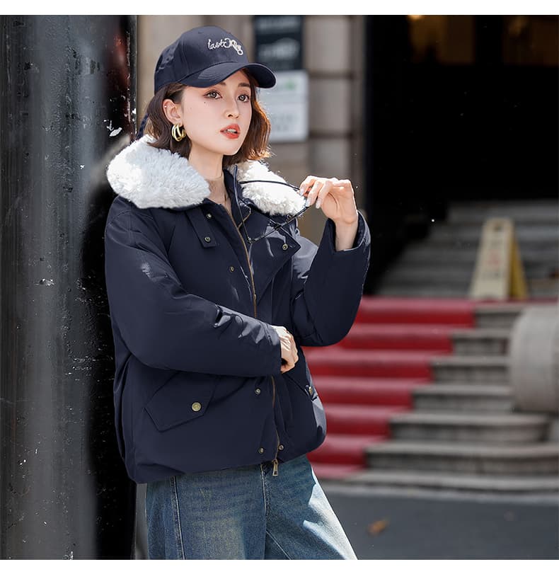 실사 빅 사이즈 면 의류 통통한 여동생 겨울 새로운 한국 스타일 루즈핏 두꺼운 패딩 재킷 작은 키 면 옷 상세 이미지 17