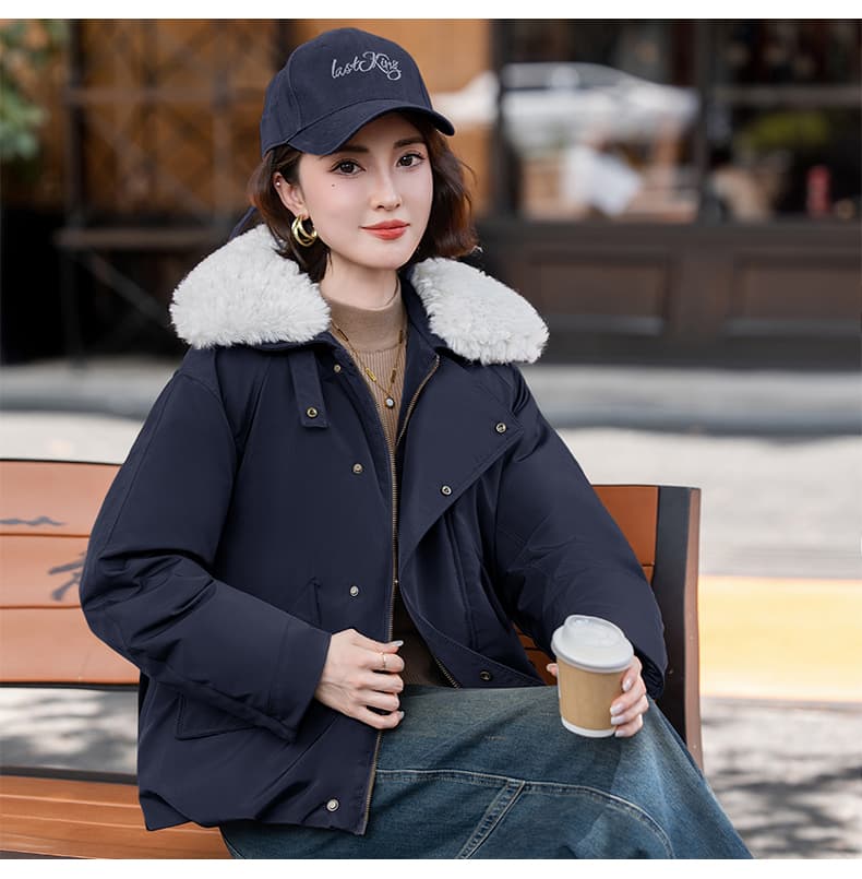 실사 빅 사이즈 면 의류 통통한 여동생 겨울 새로운 한국 스타일 루즈핏 두꺼운 패딩 재킷 작은 키 면 옷 상세 이미지 18