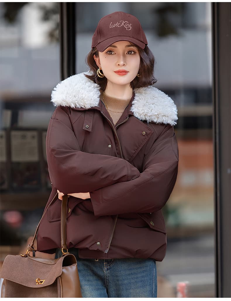 실사 빅 사이즈 면 의류 통통한 여동생 겨울 새로운 한국 스타일 루즈핏 두꺼운 패딩 재킷 작은 키 면 옷 상세 이미지 26