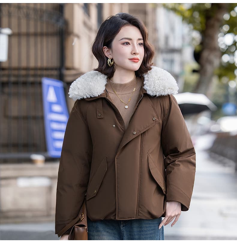 실사 빅 사이즈 면 의류 통통한 여동생 겨울 새로운 한국 스타일 루즈핏 두꺼운 패딩 재킷 작은 키 면 옷 상세 이미지 27