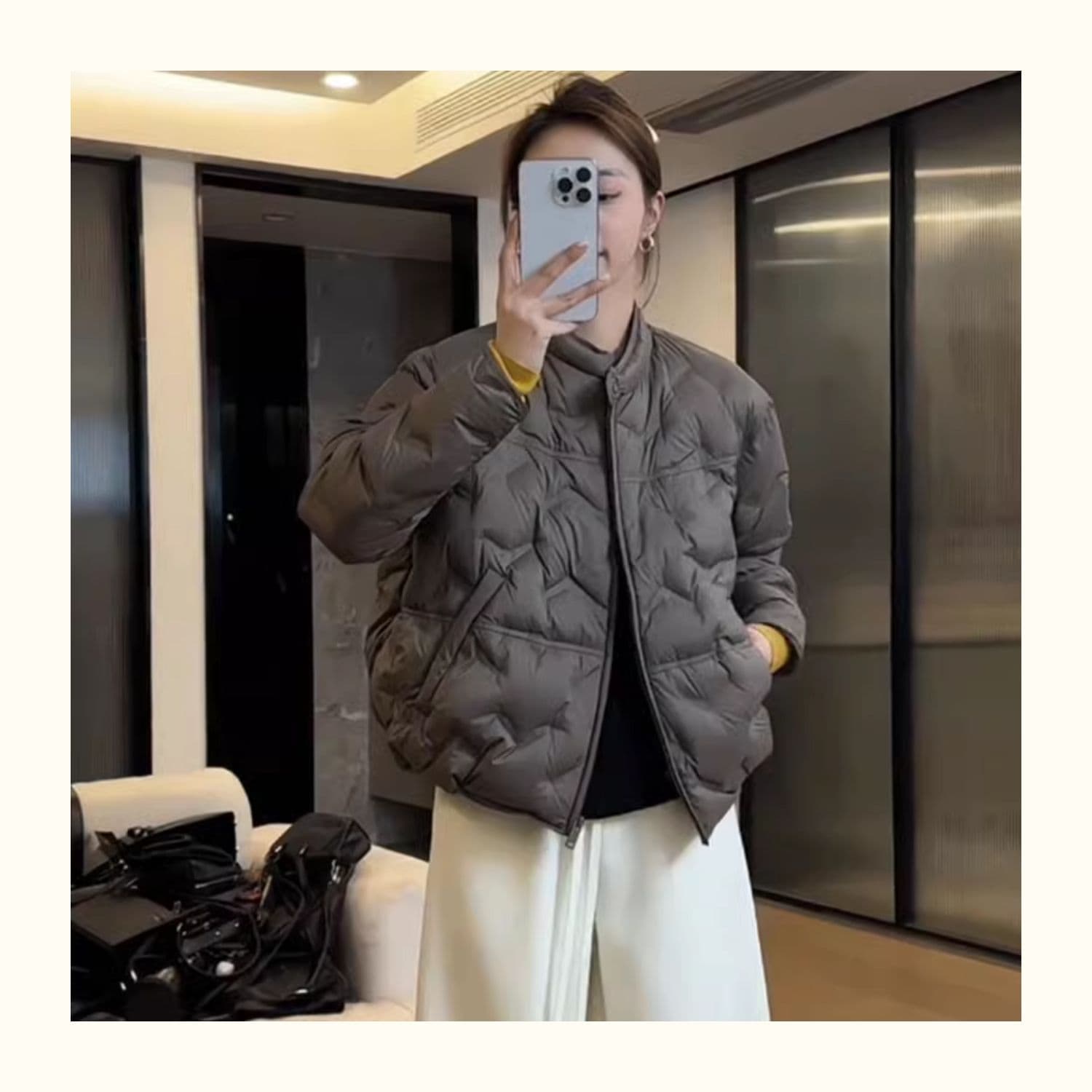 실사 빅 사이즈 면 의류 통통한 여동생 겨울 새로운 한국 스타일 루즈핏 두꺼운 패딩 재킷 작은 키 면 옷 상세 이미지 11