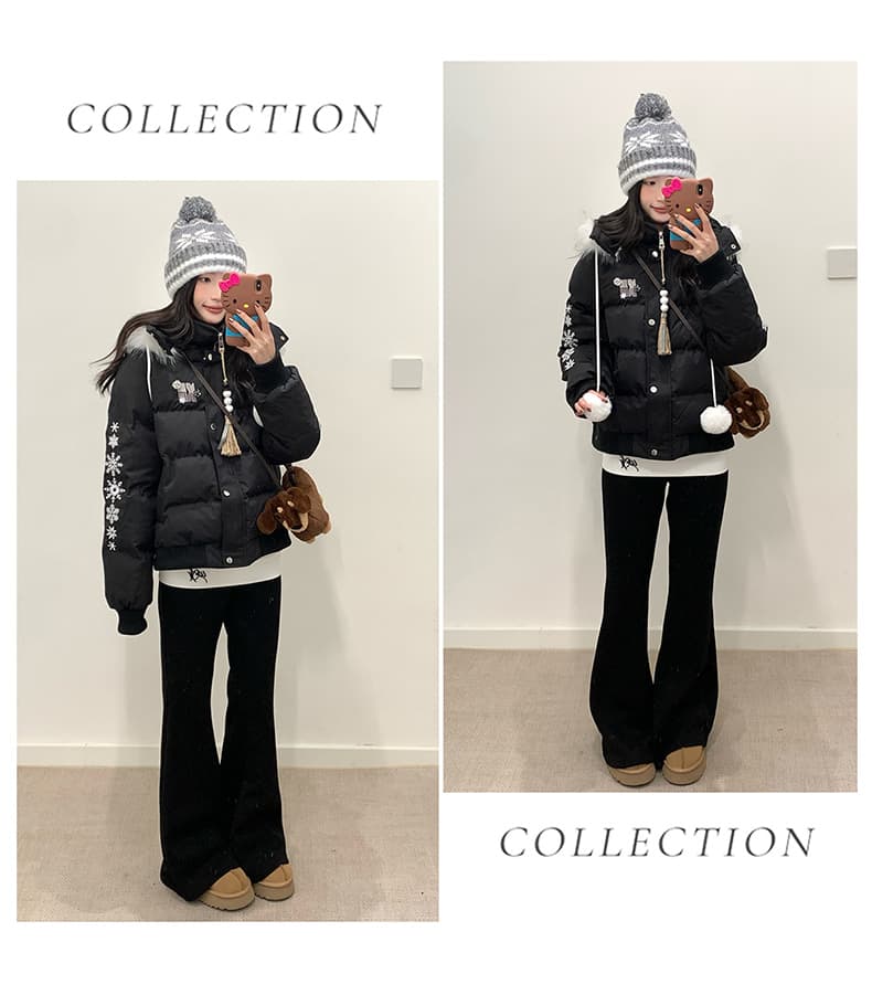 실사 빅 사이즈 면 의류 통통한 여동생 겨울 새로운 한국 스타일 루즈핏 두꺼운 패딩 재킷 작은 키 면 옷 상세 이미지 11