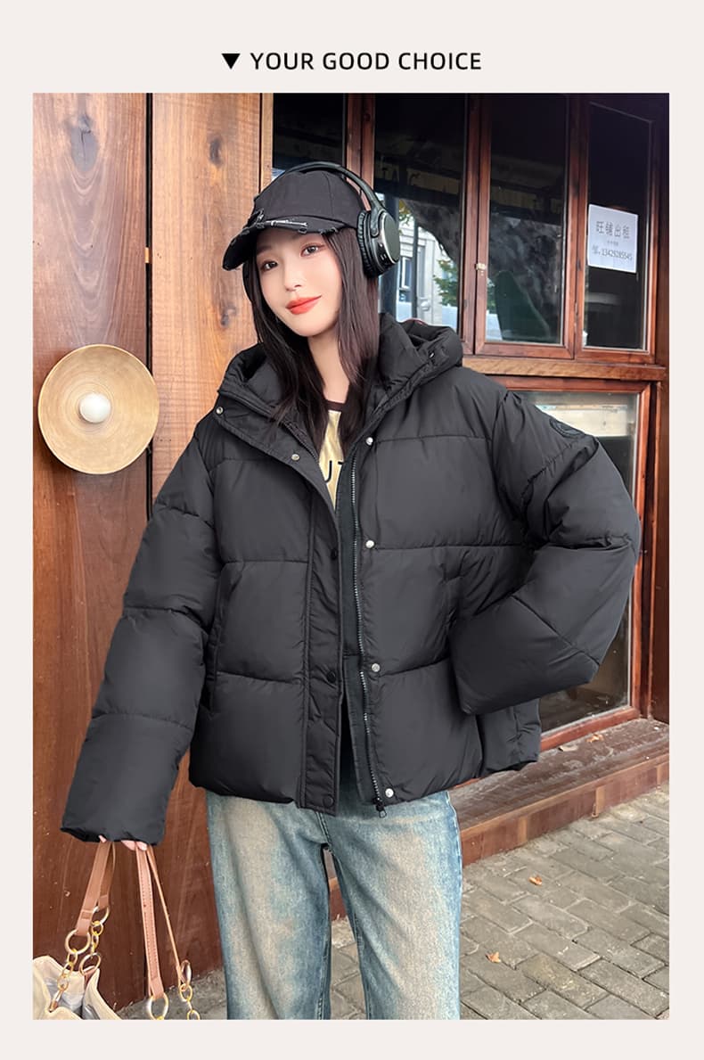실사 빅 사이즈 면 의류 통통한 여동생 겨울 새로운 한국 스타일 루즈핏 두꺼운 패딩 재킷 작은 키 면 옷 상세 이미지 22