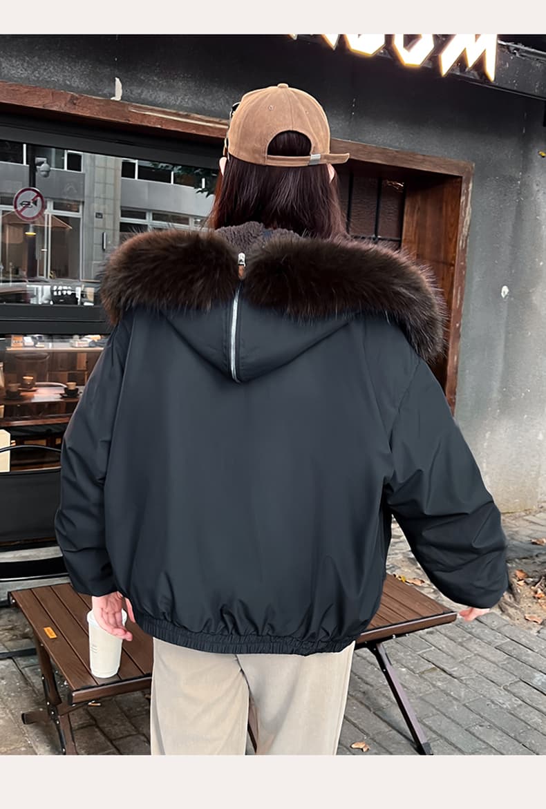 실사 빅 사이즈 면 의류 통통한 여동생 겨울 새로운 한국 스타일 루즈핏 두꺼운 패딩 재킷 작은 키 면 옷 상세 이미지 29