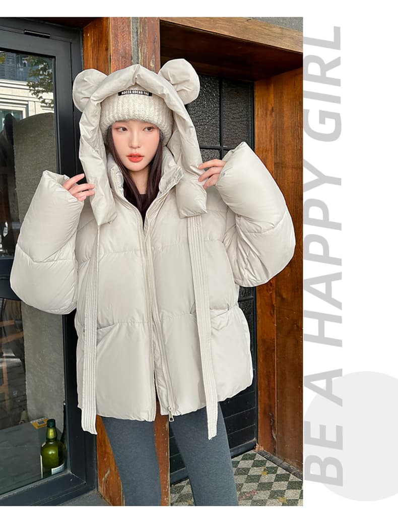 실사 빅 사이즈 면 의류 통통한 여동생 겨울 새로운 한국 스타일 루즈핏 두꺼운 패딩 재킷 작은 키 면 옷 상세 이미지 20