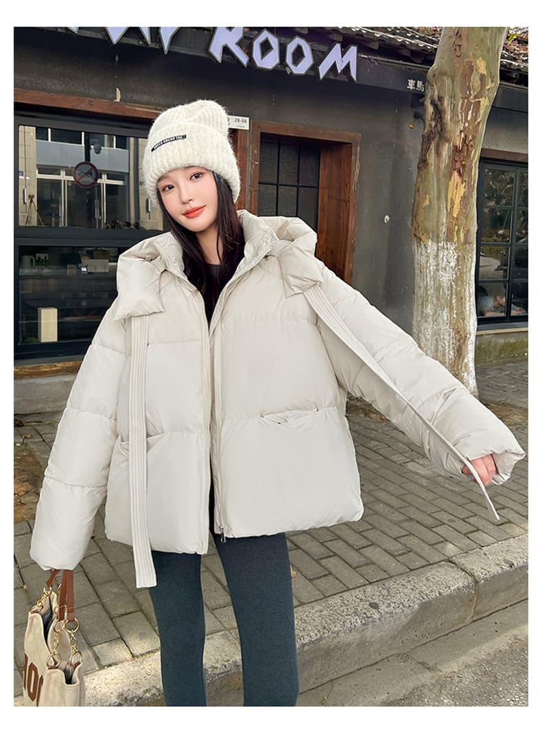 실사 빅 사이즈 면 의류 통통한 여동생 겨울 새로운 한국 스타일 루즈핏 두꺼운 패딩 재킷 작은 키 면 옷 상세 이미지 21