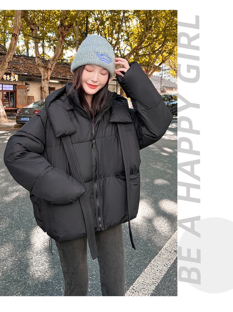 실사 빅 사이즈 면 의류 통통한 여동생 겨울 새로운 한국 스타일 루즈핏 두꺼운 패딩 재킷 작은 키 면 옷 상세 이미지 26