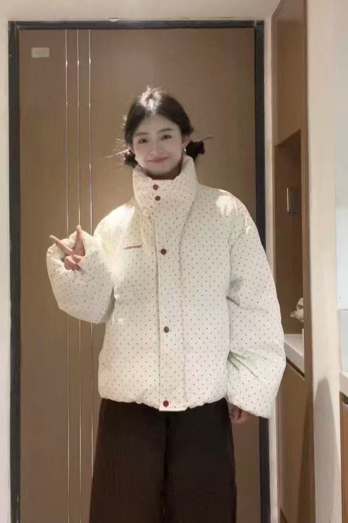 실사 빅 사이즈 면 의류 통통한 여동생 겨울 새로운 한국 스타일 루즈핏 두꺼운 패딩 재킷 작은 키 면 옷 이미지 6