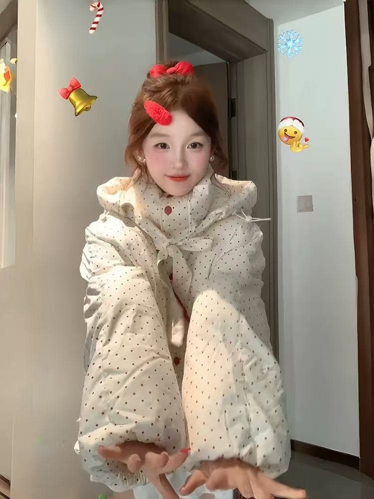 실사 빅 사이즈 면 의류 통통한 여동생 겨울 새로운 한국 스타일 루즈핏 두꺼운 패딩 재킷 작은 키 면 옷 상세 이미지 3