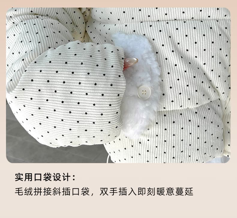 실사 빅 사이즈 면 의류 통통한 여동생 겨울 새로운 한국 스타일 루즈핏 두꺼운 패딩 재킷 작은 키 면 옷 상세 이미지 7