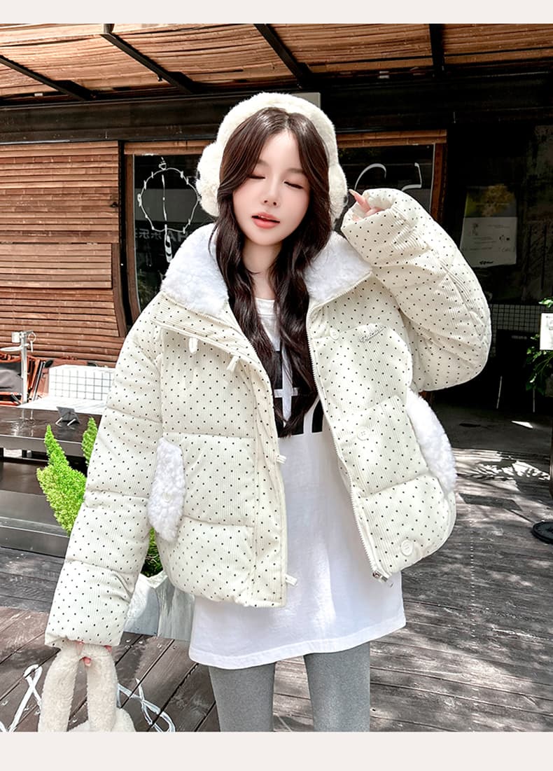 실사 빅 사이즈 면 의류 통통한 여동생 겨울 새로운 한국 스타일 루즈핏 두꺼운 패딩 재킷 작은 키 면 옷 상세 이미지 15