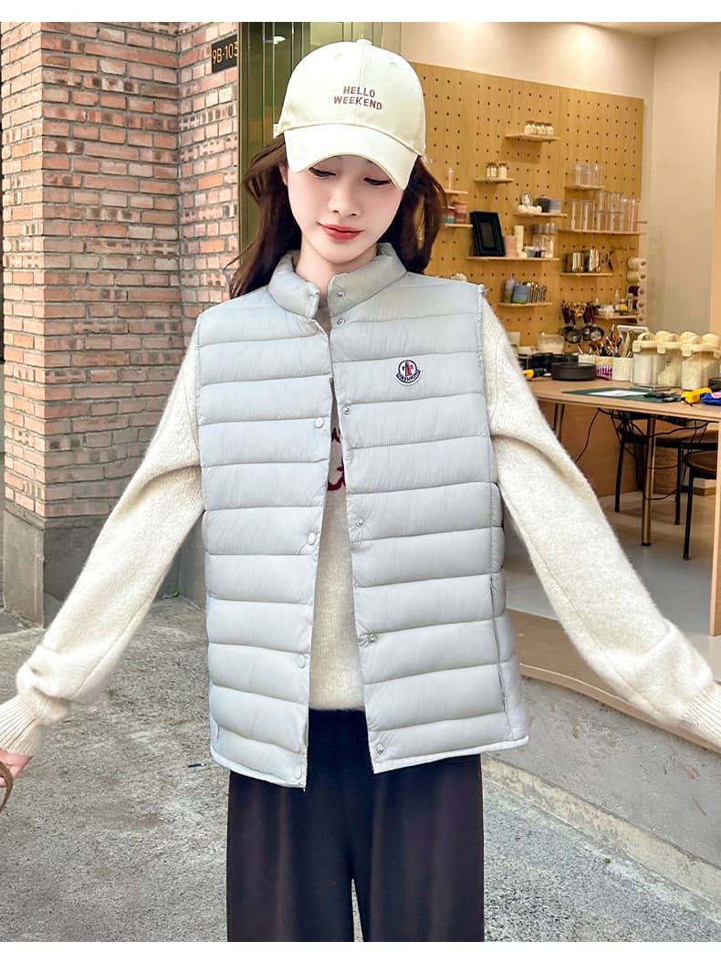 한국 스타일 스탠드 칼라 베스트 여성 짧은 얇고 가벼운 트렌드 스탠드 칼라 캐주얼 겨울 조끼 트렌디 상세 이미지 29