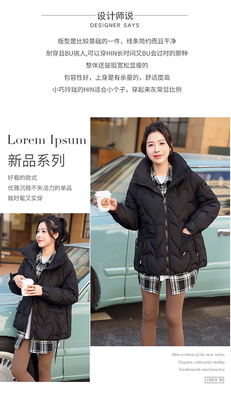실사 빅 사이즈 면 의류 통통한 여동생 겨울 새로운 한국 스타일 루즈핏 두꺼운 패딩 재킷 작은 키 면 옷 상세 이미지 3