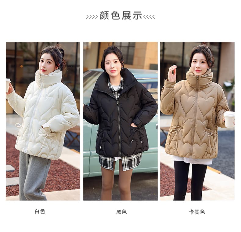 실사 빅 사이즈 면 의류 통통한 여동생 겨울 새로운 한국 스타일 루즈핏 두꺼운 패딩 재킷 작은 키 면 옷 상세 이미지 11