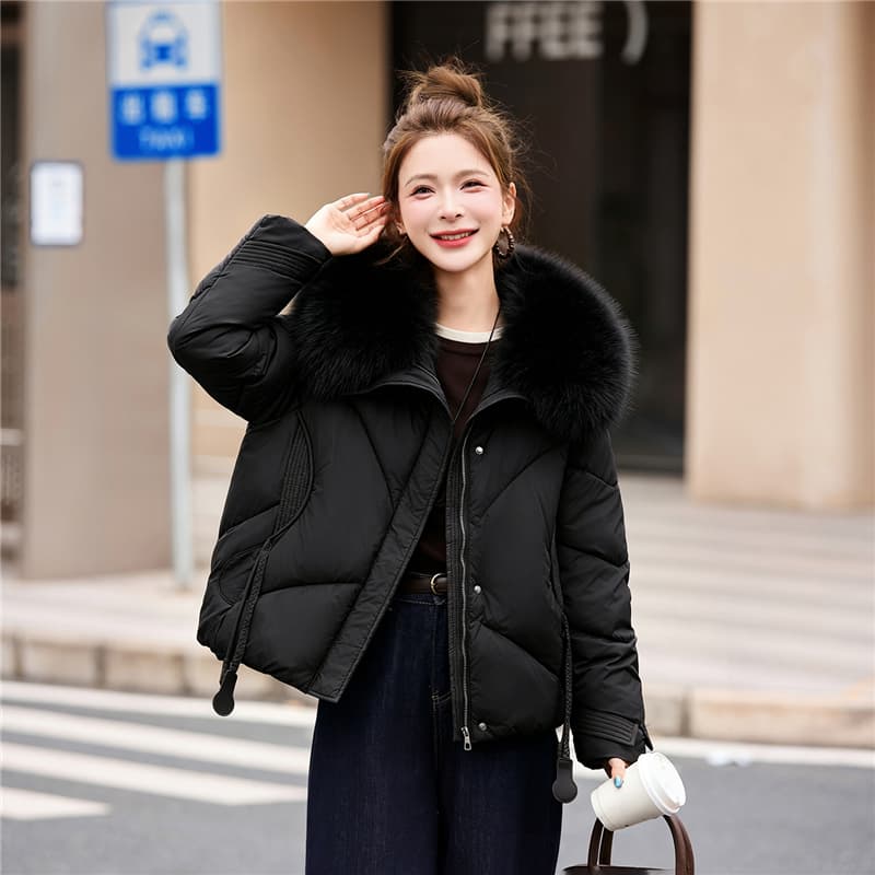 실사 빅 사이즈 면 의류 통통한 여동생 겨울 새로운 한국 스타일 루즈핏 두꺼운 패딩 재킷 작은 키 면 옷 이미지 4