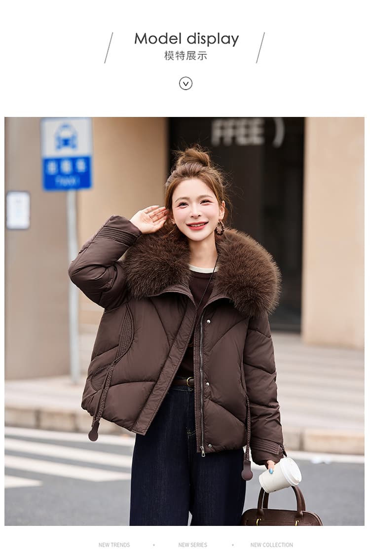 실사 빅 사이즈 면 의류 통통한 여동생 겨울 새로운 한국 스타일 루즈핏 두꺼운 패딩 재킷 작은 키 면 옷 상세 이미지 12