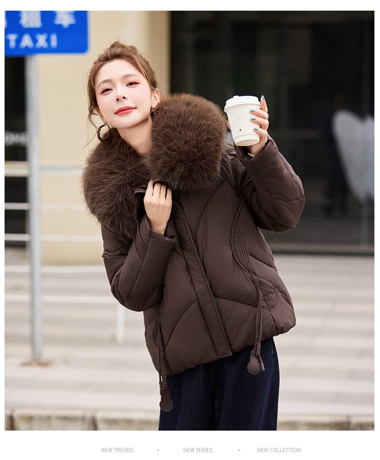 실사 빅 사이즈 면 의류 통통한 여동생 겨울 새로운 한국 스타일 루즈핏 두꺼운 패딩 재킷 작은 키 면 옷 상세 이미지 15