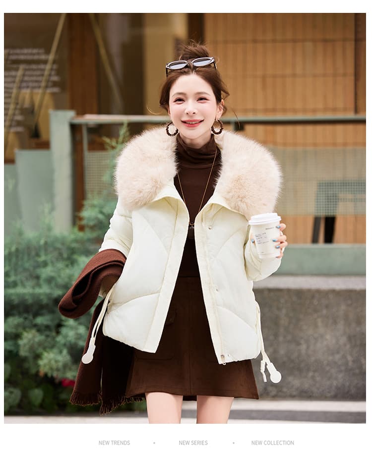실사 빅 사이즈 면 의류 통통한 여동생 겨울 새로운 한국 스타일 루즈핏 두꺼운 패딩 재킷 작은 키 면 옷 상세 이미지 18