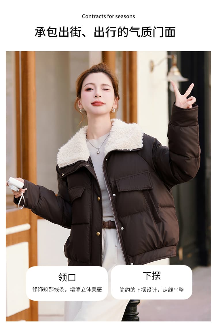 실사 빅 사이즈 면 의류 통통한 여동생 겨울 새로운 한국 스타일 루즈핏 두꺼운 패딩 재킷 작은 키 면 옷 상세 이미지 5
