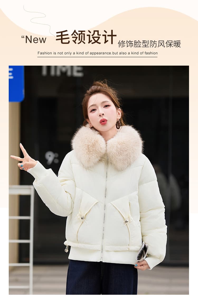 실사 빅 사이즈 면 의류 통통한 여동생 겨울 새로운 한국 스타일 루즈핏 두꺼운 패딩 재킷 작은 키 면 옷 상세 이미지 5