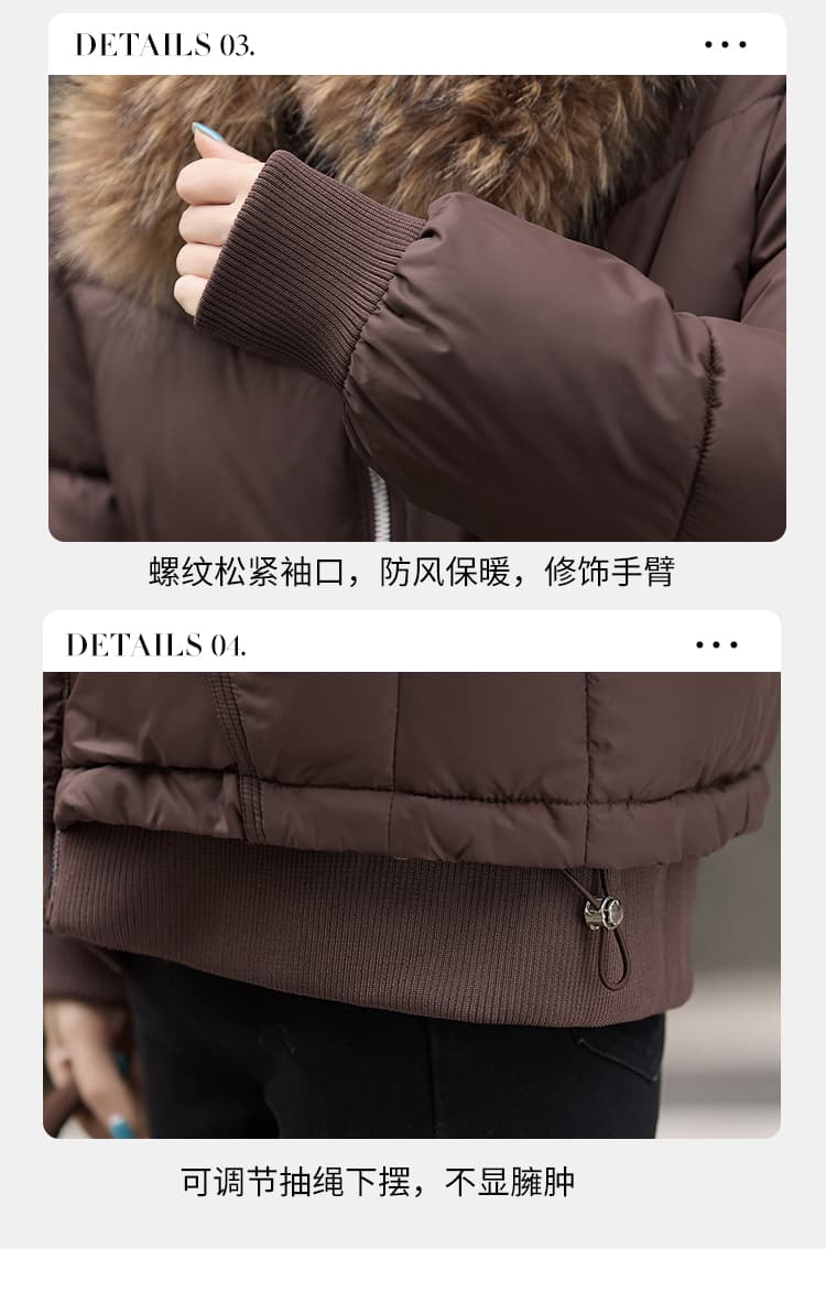 실사 빅 사이즈 면 의류 통통한 여동생 겨울 새로운 한국 스타일 루즈핏 두꺼운 패딩 재킷 작은 키 면 옷 상세 이미지 11