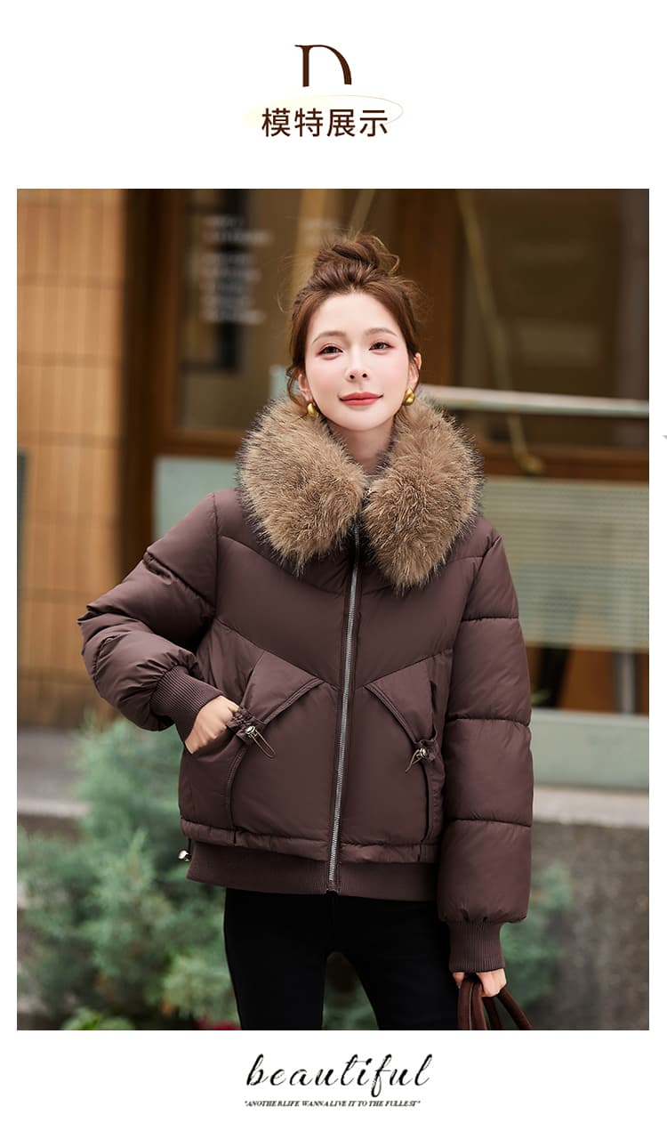 실사 빅 사이즈 면 의류 통통한 여동생 겨울 새로운 한국 스타일 루즈핏 두꺼운 패딩 재킷 작은 키 면 옷 상세 이미지 14