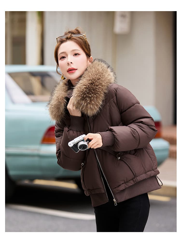 실사 빅 사이즈 면 의류 통통한 여동생 겨울 새로운 한국 스타일 루즈핏 두꺼운 패딩 재킷 작은 키 면 옷 상세 이미지 16