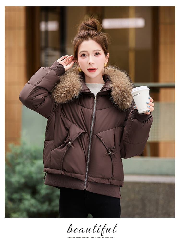 실사 빅 사이즈 면 의류 통통한 여동생 겨울 새로운 한국 스타일 루즈핏 두꺼운 패딩 재킷 작은 키 면 옷 상세 이미지 17