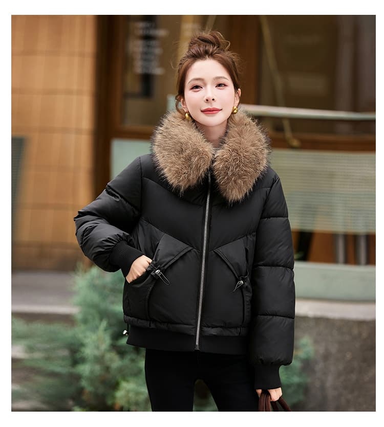 실사 빅 사이즈 면 의류 통통한 여동생 겨울 새로운 한국 스타일 루즈핏 두꺼운 패딩 재킷 작은 키 면 옷 상세 이미지 24