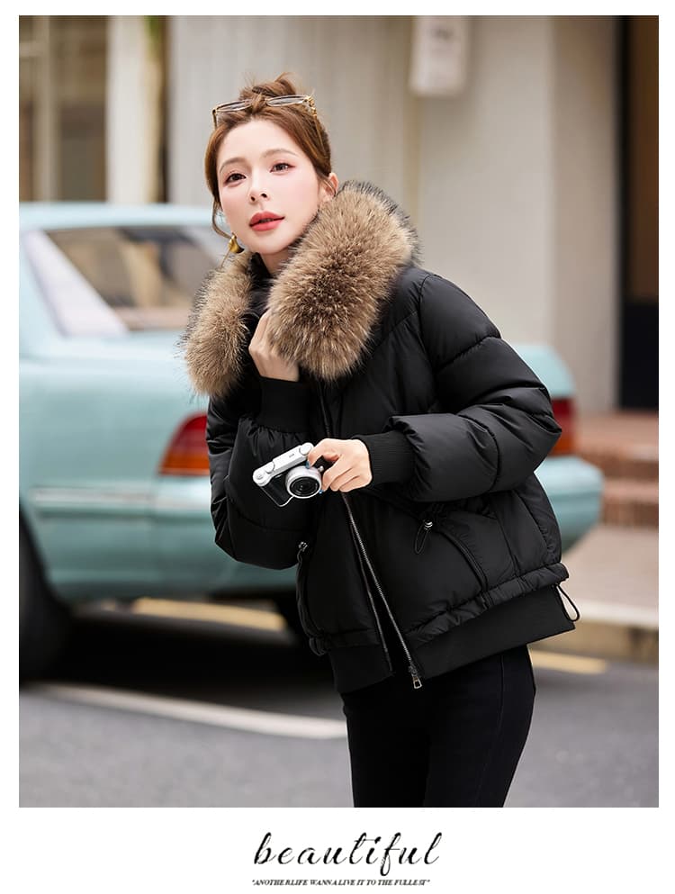 실사 빅 사이즈 면 의류 통통한 여동생 겨울 새로운 한국 스타일 루즈핏 두꺼운 패딩 재킷 작은 키 면 옷 상세 이미지 26