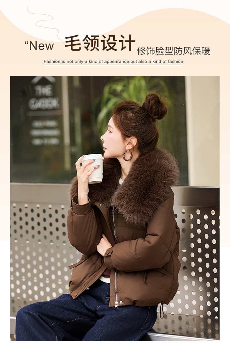 실사 빅 사이즈 면 의류 통통한 여동생 겨울 새로운 한국 스타일 루즈핏 두꺼운 패딩 재킷 작은 키 면 옷 상세 이미지 5