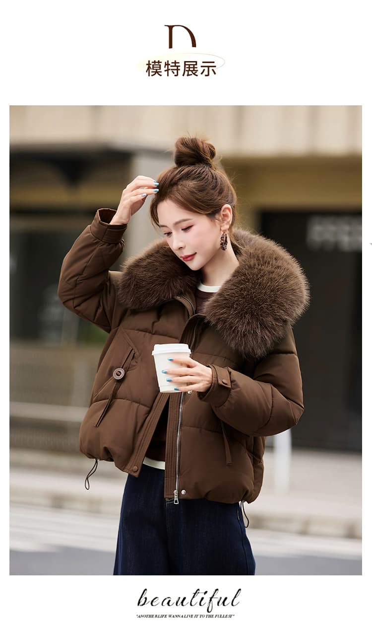 실사 빅 사이즈 면 의류 통통한 여동생 겨울 새로운 한국 스타일 루즈핏 두꺼운 패딩 재킷 작은 키 면 옷 상세 이미지 14