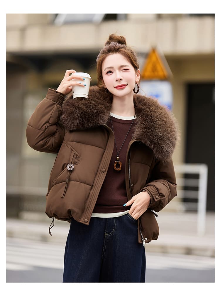 실사 빅 사이즈 면 의류 통통한 여동생 겨울 새로운 한국 스타일 루즈핏 두꺼운 패딩 재킷 작은 키 면 옷 상세 이미지 16