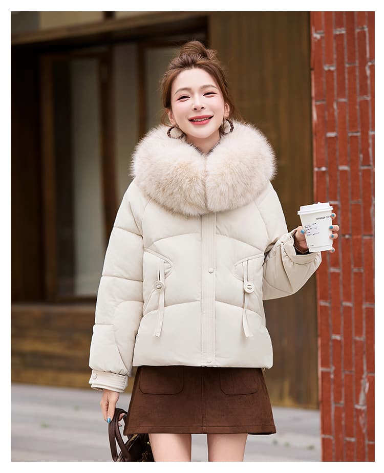 실사 빅 사이즈 면 의류 통통한 여동생 겨울 새로운 한국 스타일 루즈핏 두꺼운 패딩 재킷 작은 키 면 옷 상세 이미지 19