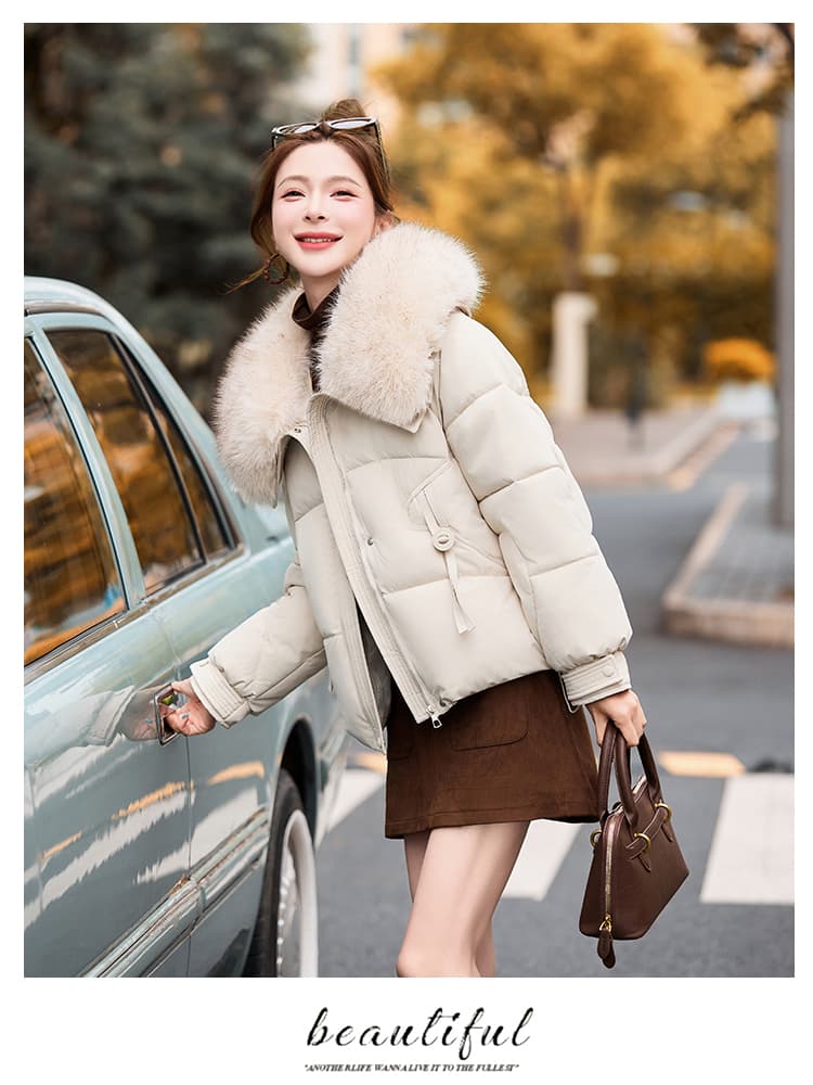 실사 빅 사이즈 면 의류 통통한 여동생 겨울 새로운 한국 스타일 루즈핏 두꺼운 패딩 재킷 작은 키 면 옷 상세 이미지 20