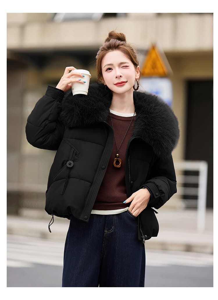 실사 빅 사이즈 면 의류 통통한 여동생 겨울 새로운 한국 스타일 루즈핏 두꺼운 패딩 재킷 작은 키 면 옷 상세 이미지 28