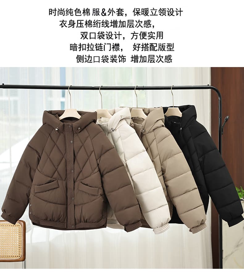 실사 빅 사이즈 면 의류 통통한 여동생 겨울 새로운 한국 스타일 루즈핏 두꺼운 패딩 재킷 작은 키 면 옷 상세 이미지 3