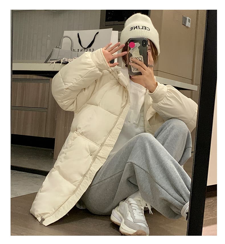 실사 빅 사이즈 면 의류 통통한 여동생 겨울 새로운 한국 스타일 루즈핏 두꺼운 패딩 재킷 작은 키 면 옷 상세 이미지 15