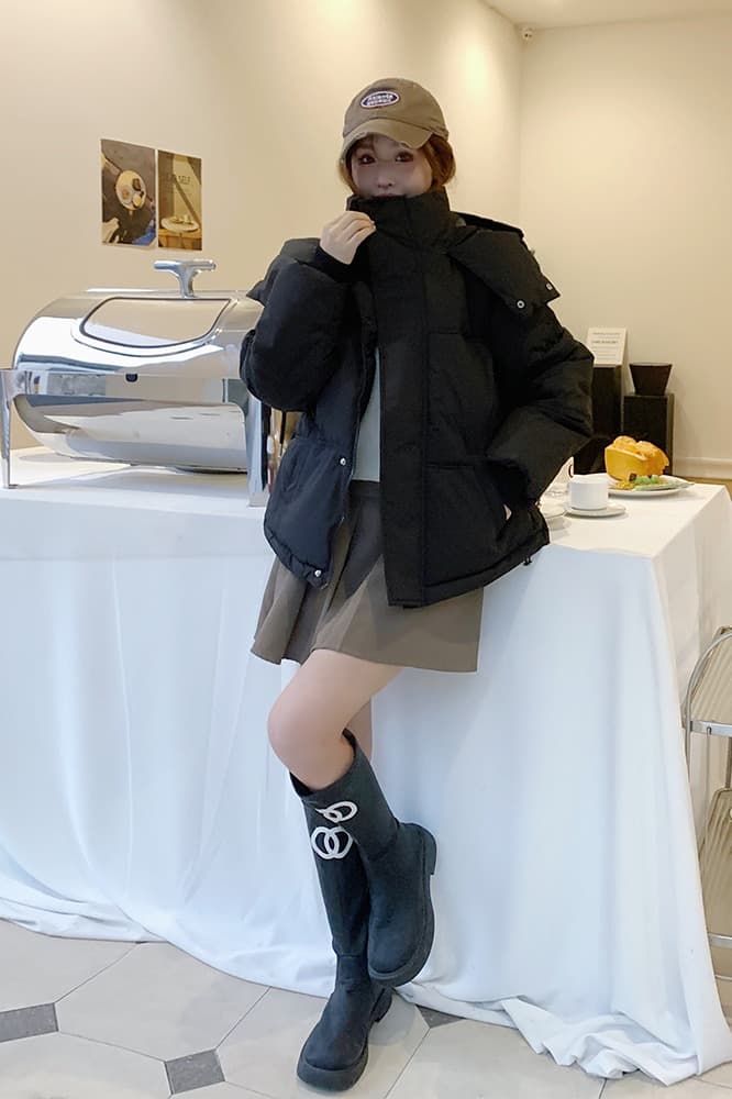 실사 빅 사이즈 면 의류 통통한 여동생 겨울 새로운 한국 스타일 루즈핏 두꺼운 패딩 재킷 작은 키 면 옷 이미지 6
