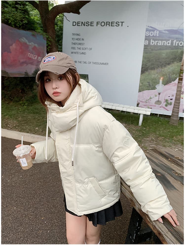 실사 빅 사이즈 면 의류 통통한 여동생 겨울 새로운 한국 스타일 루즈핏 두꺼운 패딩 재킷 작은 키 면 옷 상세 이미지 14