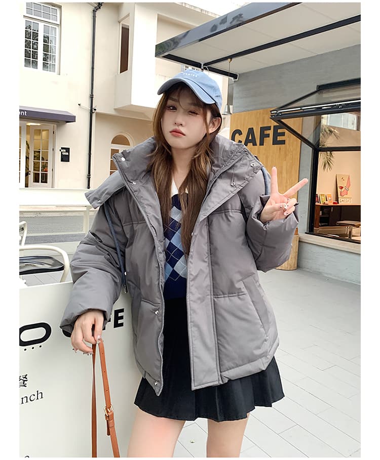 실사 빅 사이즈 면 의류 통통한 여동생 겨울 새로운 한국 스타일 루즈핏 두꺼운 패딩 재킷 작은 키 면 옷 상세 이미지 39
