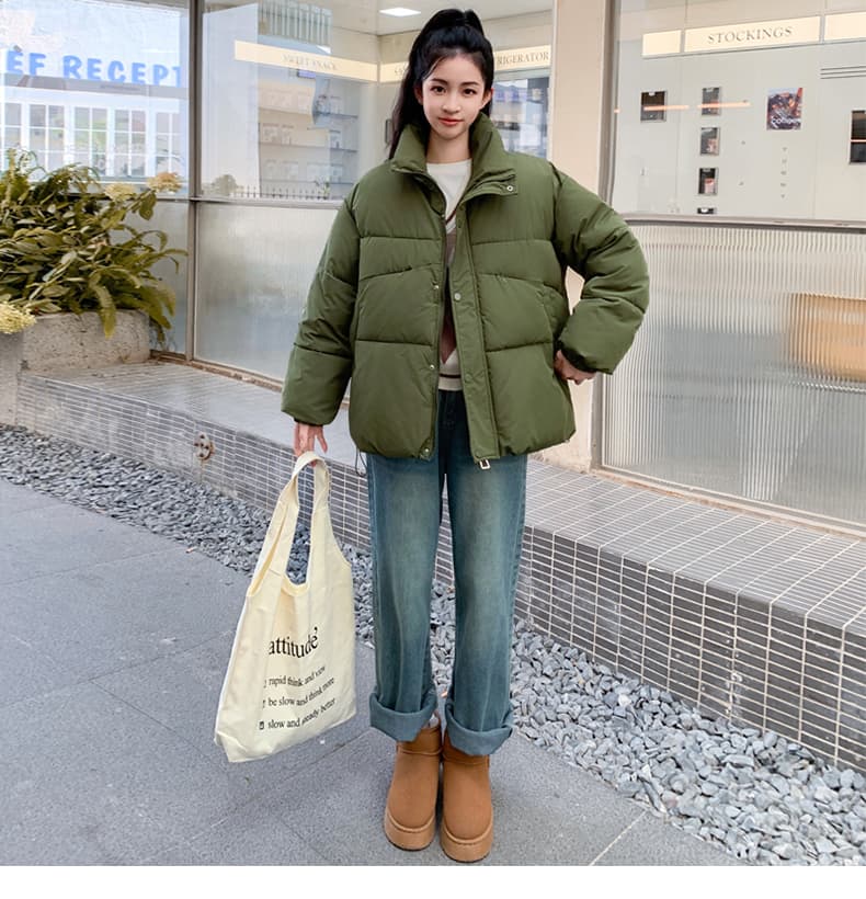실사 빅 사이즈 면 의류 통통한 여동생 겨울 새로운 한국 스타일 루즈핏 두꺼운 패딩 재킷 작은 키 면 옷 상세 이미지 25