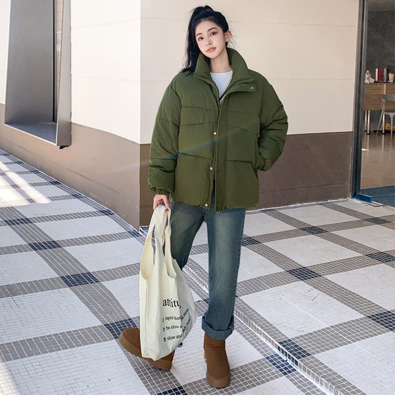실사 빅 사이즈 면 의류 통통한 여동생 겨울 새로운 한국 스타일 루즈핏 두꺼운 패딩 재킷 작은 키 면 옷 상세 이미지 26