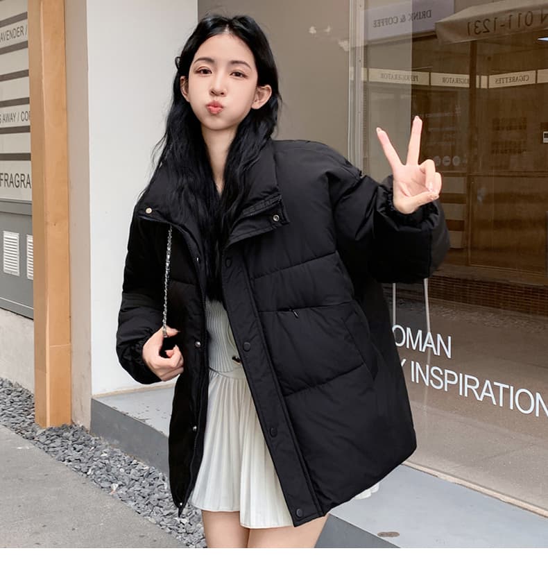 실사 빅 사이즈 면 의류 통통한 여동생 겨울 새로운 한국 스타일 루즈핏 두꺼운 패딩 재킷 작은 키 면 옷 상세 이미지 31
