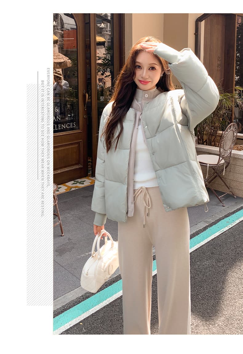 실사 빅 사이즈 면 의류 통통한 여동생 겨울 새로운 한국 스타일 루즈핏 두꺼운 패딩 재킷 작은 키 면 옷 상세 이미지 3