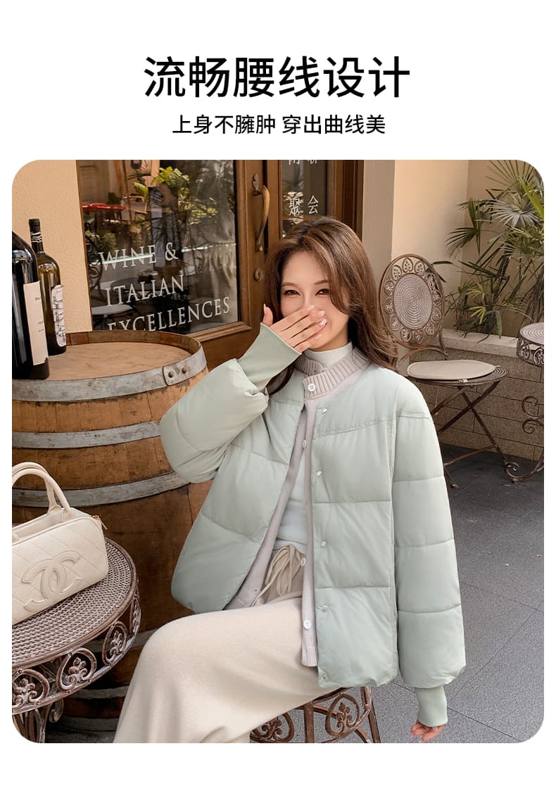 실사 빅 사이즈 면 의류 통통한 여동생 겨울 새로운 한국 스타일 루즈핏 두꺼운 패딩 재킷 작은 키 면 옷 상세 이미지 22
