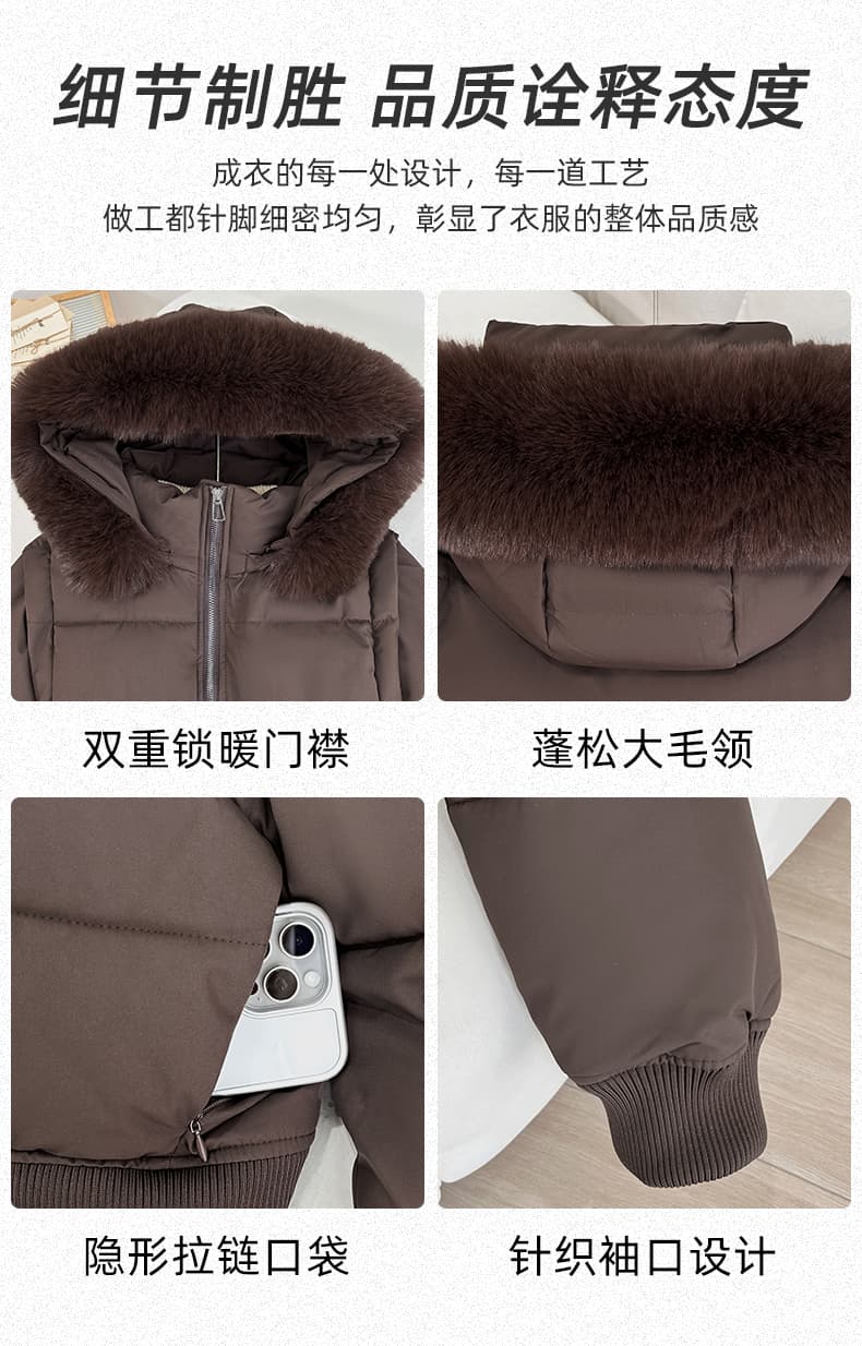 실사 빅 사이즈 면 의류 통통한 여동생 겨울 새로운 한국 스타일 루즈핏 두꺼운 패딩 재킷 작은 키 면 옷 상세 이미지 6