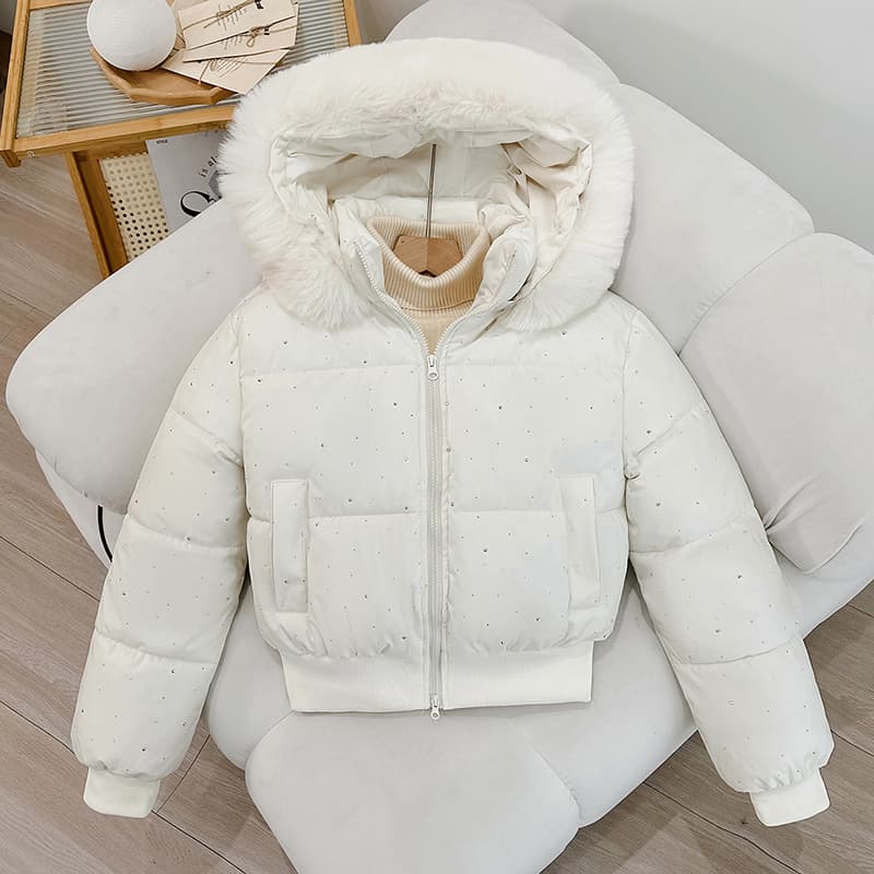 실사 빅 사이즈 면 의류 통통한 여동생 겨울 새로운 한국 스타일 루즈핏 두꺼운 패딩 재킷 작은 키 면 옷 이미지 5