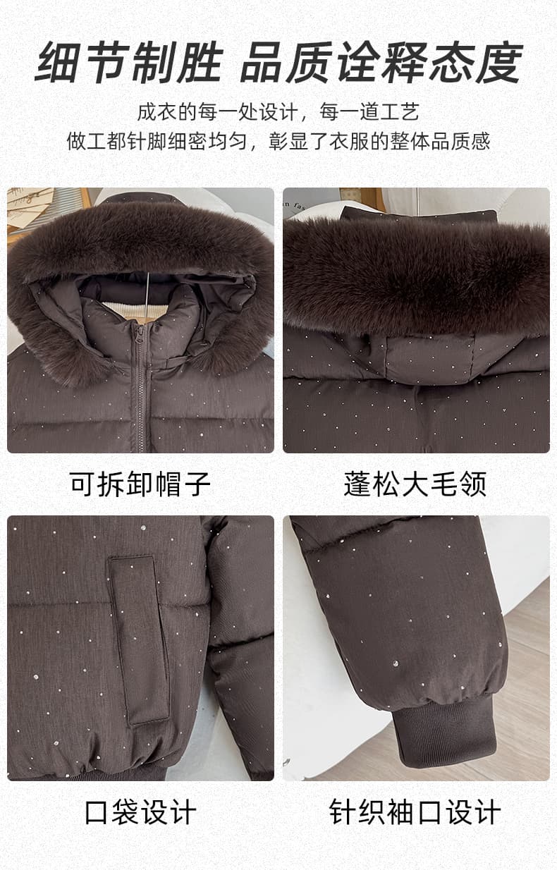 실사 빅 사이즈 면 의류 통통한 여동생 겨울 새로운 한국 스타일 루즈핏 두꺼운 패딩 재킷 작은 키 면 옷 상세 이미지 6
