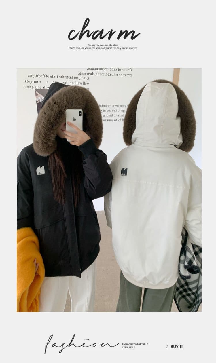 실사 빅 사이즈 면 의류 통통한 여동생 겨울 새로운 한국 스타일 루즈핏 두꺼운 패딩 재킷 작은 키 면 옷 상세 이미지 11